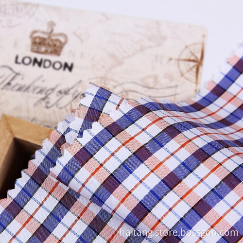 Check Polyester fabric Bright Woven Cloth Smooth Shirt